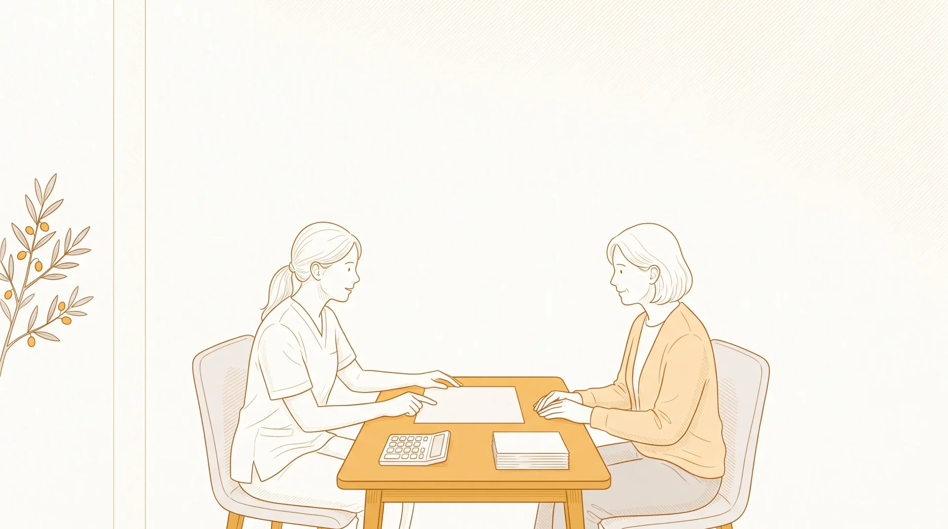 A dentist and adult patient review a dental package summary with estimate cards on a consultation table.