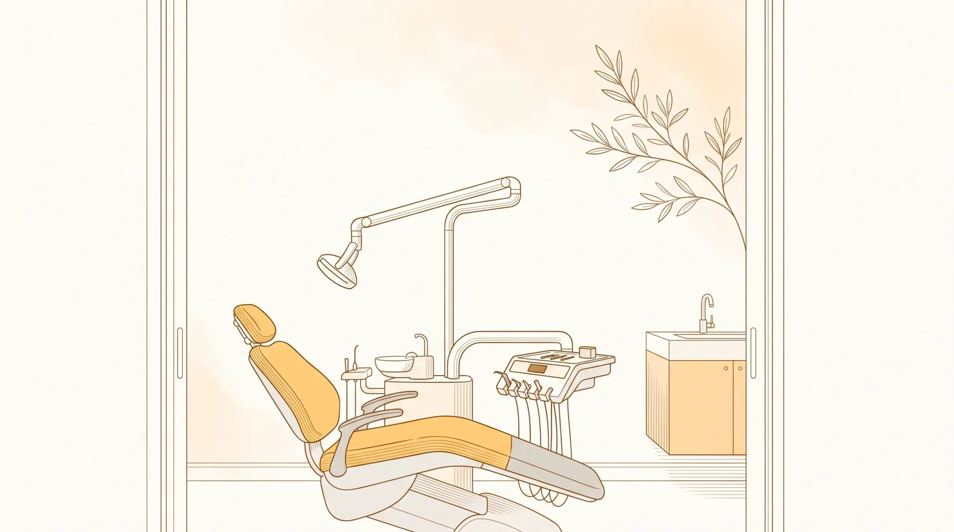 A modern dental surgery is ready for an oral health exam.