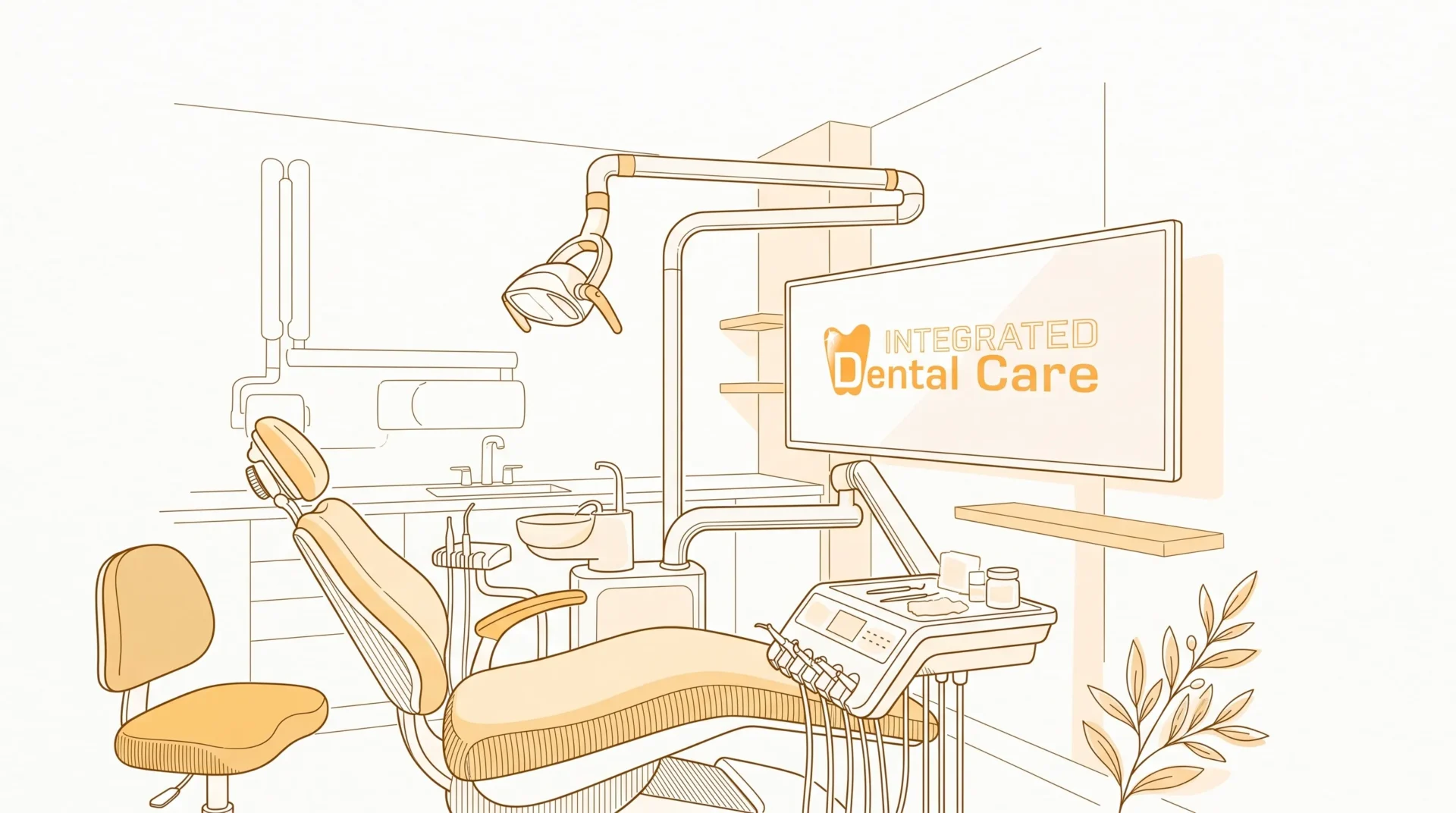 A modern dental treatment room is prepared for a general and cosmetic dentistry appointment.