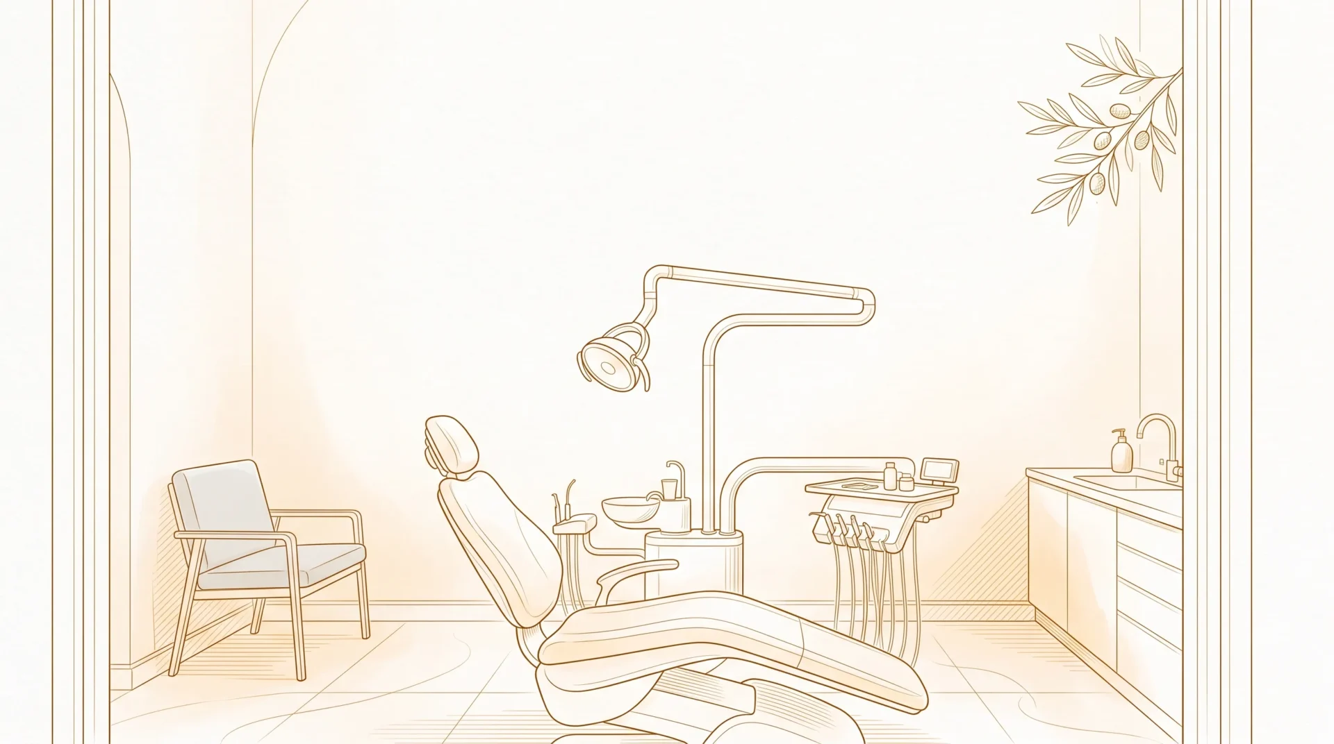 A quiet dental surgery interior is set up for a senior check-up.